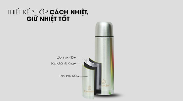 Cấu tạo vỏ bình giữ nhiệt được làm từ chất liệu cao cấp